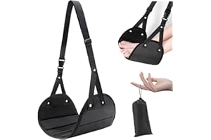 Foot Hammock for Airplane to Relieve Feet Soreness, Travel Essentials for Long Trip, Memory Foam Foot Rest (Black)