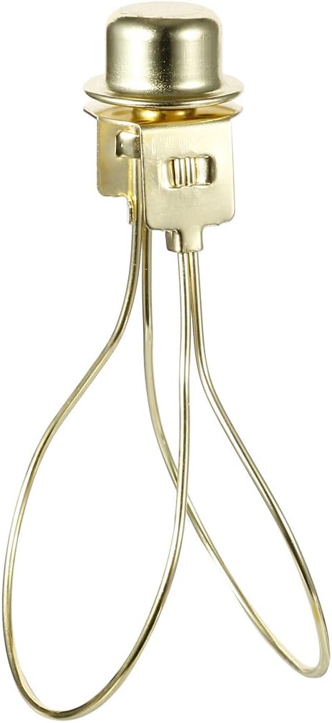 Sourcingmap Lamp Shade Light Bulb Clip Adapter with Shade Attaching Finial Top Brass, 4.2 inches