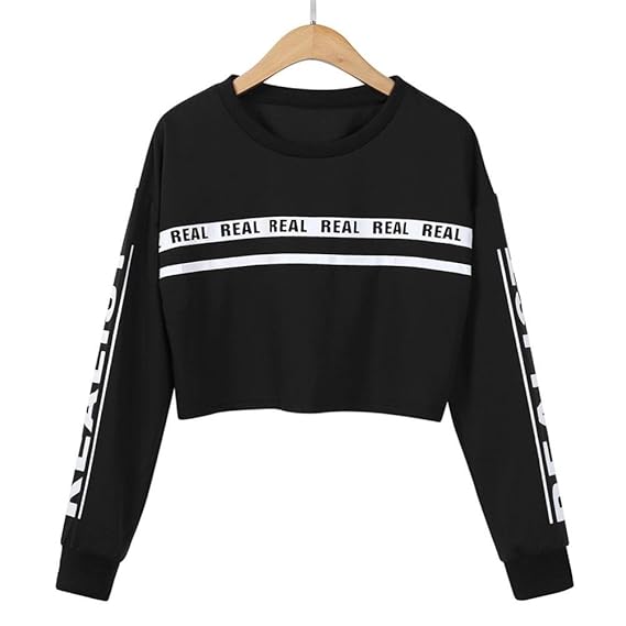 letter print crop hoodie
