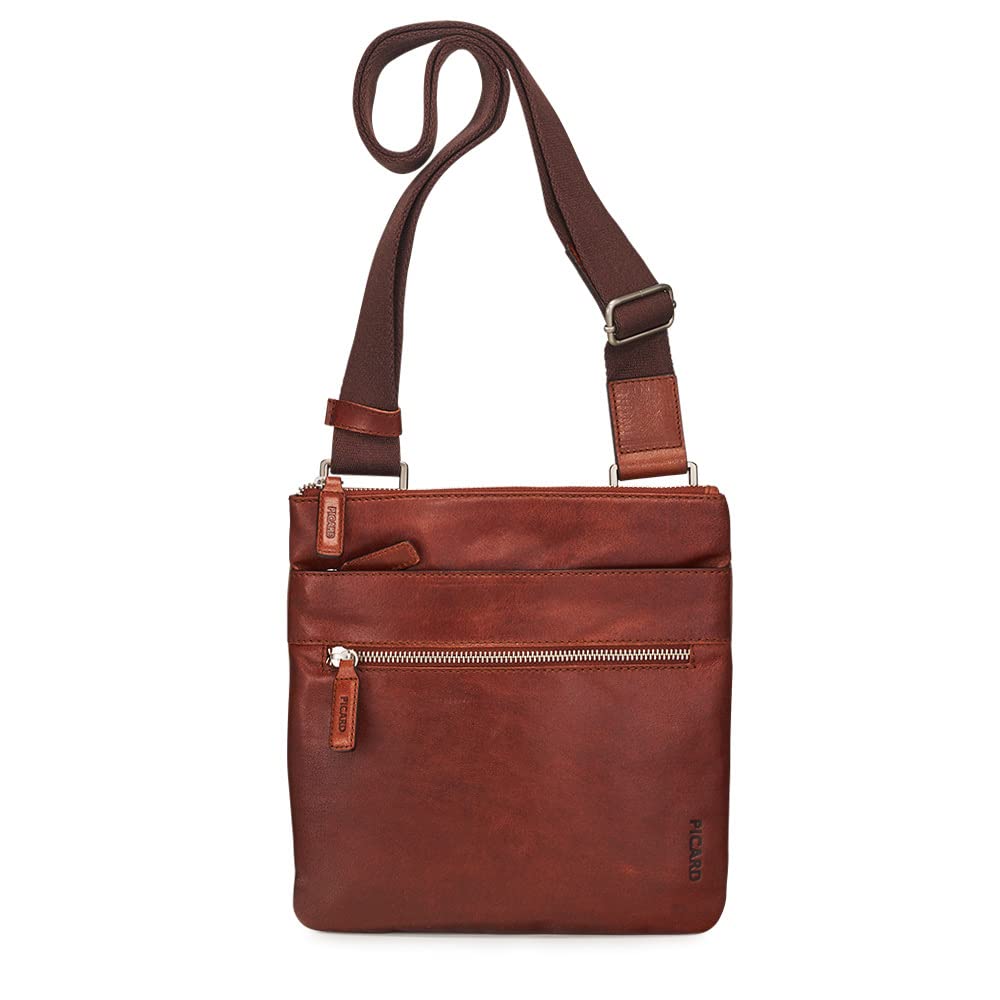 Picard, Buddy Series 401651B210 Men's Oiled Leather Shoulder Bag Cognac Brown