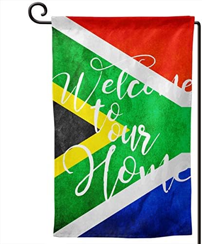 PBZNAN Welcome Home South Africa Flag Garden Flag Banner Yard Flags 12.5 X 18 Inch Decorative Flags Double Sided