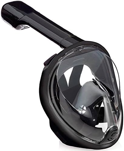 Snorkel Mask,180°Full Face Snorkeling Mask with Panoramic View - GoPro Compatible EasyBreath Diving Mask with Anti-Fog and Anti-Leak Design (black, L/xl)