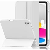 iMieet Case for iPad (A16)/iPad 10th Generation [11-Inch 2025/10.9 Inch 2022], Trifold Stand Smart Cover with Pencil Holder and Soft TPU Back, Supports Touch ID(Light Gray)