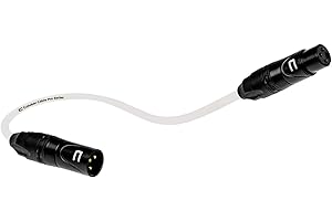 COLUBER CABLE DMX Patch Cable 3-Pin XLR Male to Female - 10 Feet White - 120 ohm DMX512 Data Cord For Stage Lights and Lighting Controls