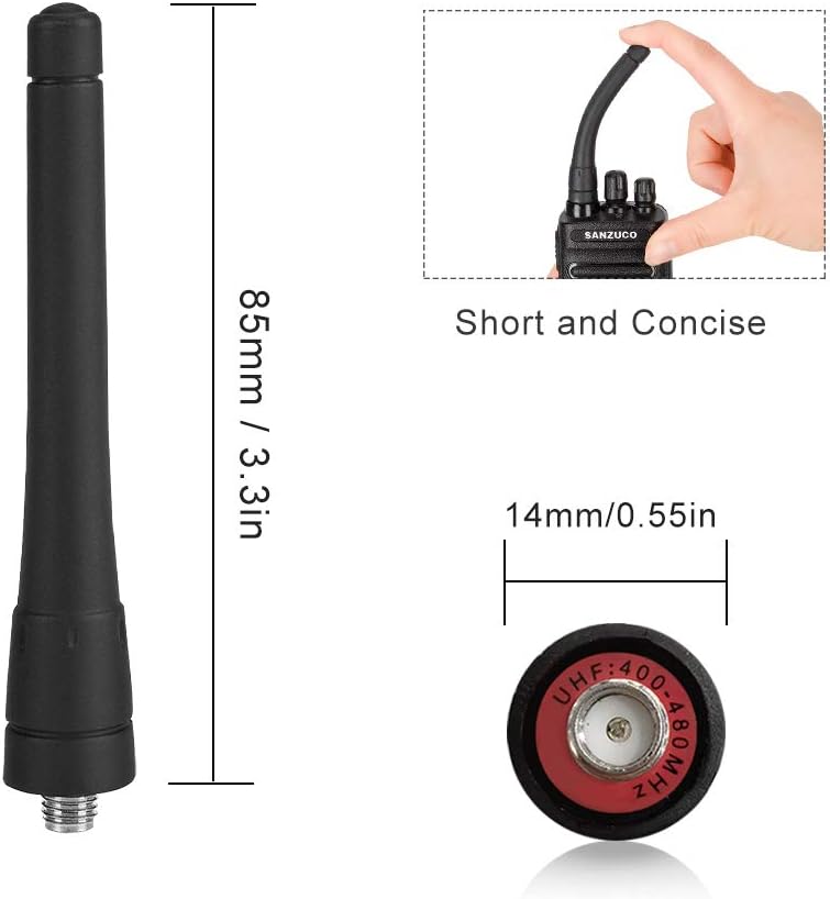 3.4 Inches Short Antenna for Retevis, Baofeng Kenwood Sanzuco Walkie Talkies, UHF 400-480 MHz Single Band with SMA Female Connector, Compatible with Most Two-Way Radios (6 Packs): Home Audio & Theater