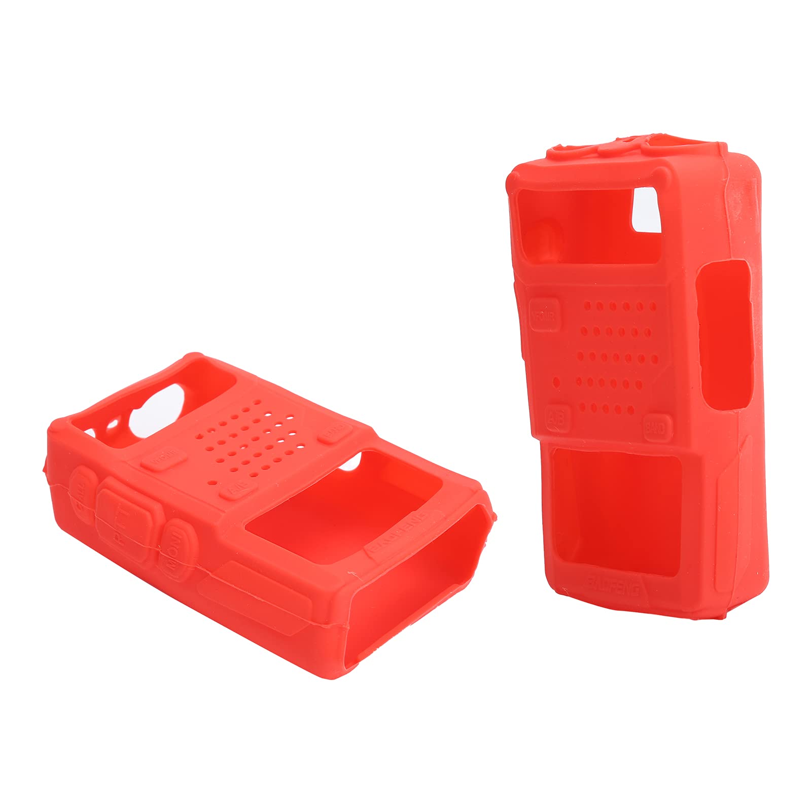 Lazmin112 2PCS Silicone Rubber Case Walkie Talkie Protective Cover Rubber Soft Case Mini Walky Talky Silicone Protective Soft Cover TwoWay Radio Protector for UV5R(red)