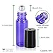 Fiery Youth Purple Glass Essential Oil Roller Bottles with Stainless Steel Roller Balls,Useful for Aromatherapy Perfumes and Lip Balms, 6 Bottle Set,5ml，Glass Roll on Bottle