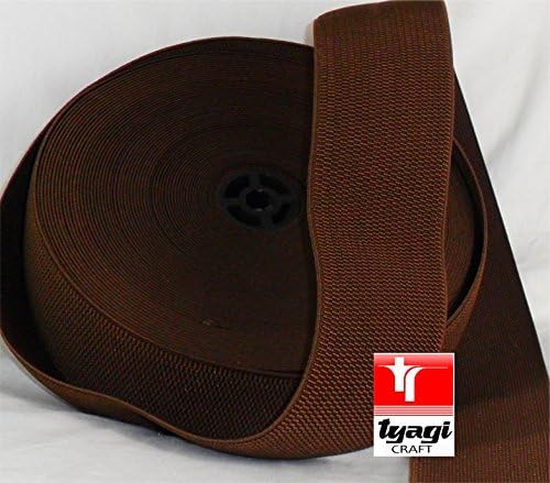 25mm Strong Thick Pattern Woven Elastic Strap Tape Elastic Webbing For Belt Dress Making Brown Tyagi Craft
