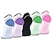 Matymats Women Non Slip Athletic Yoga Socks for Running Exercise Workout Training Fitness Hospital,005-5 Pairs in Five Colors,One Size