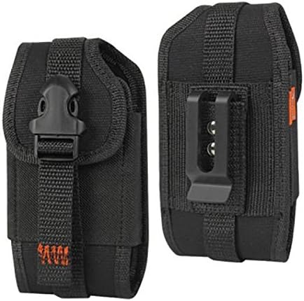 LG V30 / LG Stylo V / Stylo 1 / Stylo 2 / Stylo 2 Plus / Stylo 2V Reiko Plus Size Black Nylon Rugged Pouch Case W/ Card Pocket and Zoomazig Stylus