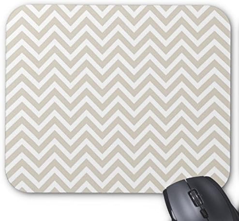 Chevrons Pattern - Beige and White Personality Rectangle Mouse Pad Gaming Mousepad Mat