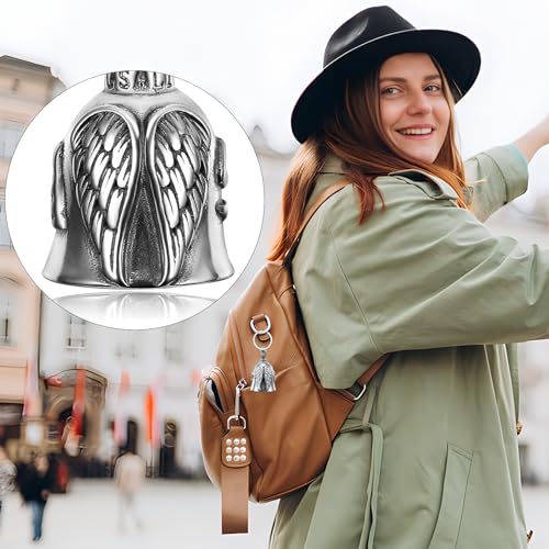 Guardian Bell, Guardian Ride Bell, Stainless Steel Motorcycle Angel Shaped Guardian Hanging, Lucky Bell Motorcycle Bells