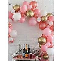 Pateeha Latex Party Balloons 101PCS 10In Rose Gold Balloons Arch Kit for Baby Shower Birthday Party Supplies Wedding Decoration with 1PCS 17Ft Plastic Balloon Garland Strip