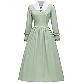 Abaowedding Colonial Dress for Women Pioneer Costume Modest Prairie Colonial Civil War Dress