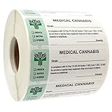 California Medical Cannabis Strain Labels - State Compliant Medical Marijuana, Pot Labels (1000 Labels per roll)