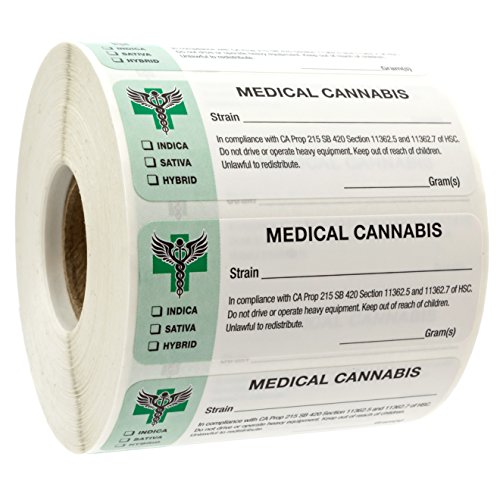 California Medical Cannabis Strain Labels - State Compliant Medical Marijuana, Pot Labels (1000 Labels per roll) California Medical Cannabis Strain Labels - State Compliant Medical Marijuana, Pot Labels (1000 Labels per roll)