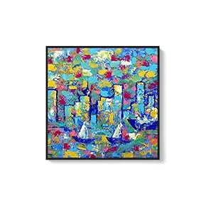 Framed Canvas Home Artwork Decoration Night Canvas Wall Art for Living Room, Bedroom - 16x16 inches