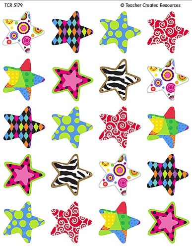 BBTO Glitter Foam Stickers Self-Adhesive Star Stickers for Birthday Graduation Party Decor, Assorted Colors and Sizes, 5 Sets