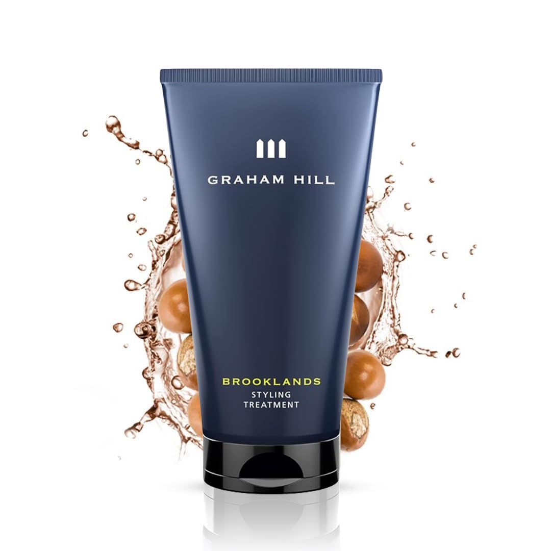 GRAHAM HILL Brooklands Invigorating Hair Cream for Men (150ml) - Nourishing, Shea Butter Infused Hair Styling Cream, Masculine Fragrance, Vegan, Ideal for Longer, Curly, or Wavy Hair