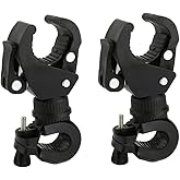 2 Pack Bicycle Flashlight Mount, 360 Degree Rotating Bike Light Mount, Universal Torch Clip for Mountain Bike and Bicycle LED Light Mount, Camera, GPS