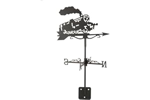 Garden Weathervane, Metal Wind Vane for Roof Outdoor Use, Black Iron Weather Vane with Directional Arrow, Decorative Yard Orn