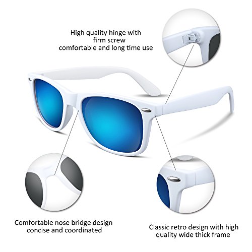 FEISEDY Great Classic Polarized Sunglasses Men Women Deserve White-Blue B1858