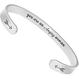 BTYSUN Bracelets for Women Inspirational Gifts for Women Girls Motivational Birthday Cuff Bangle Friendship Personalized Mant
