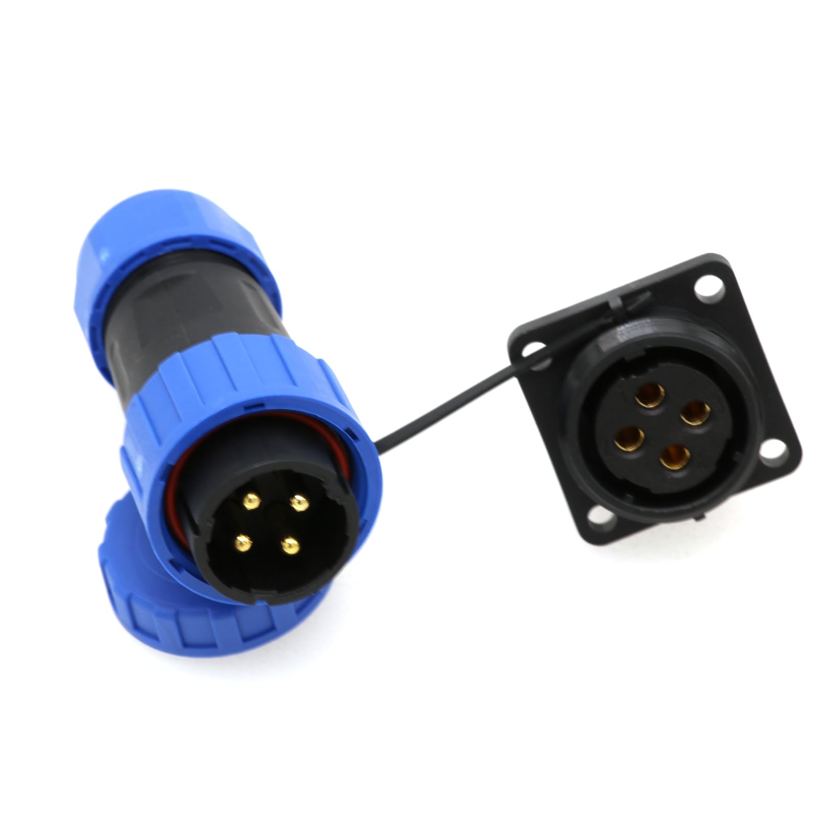 TY20 Screw Connection 2-7-Pin Back Nut/Flange/Docking/Square Cable Connector (4-Pin 25A, Square Series)