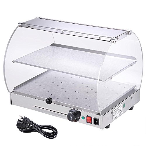 WeChef Commercial Countertop Food Warmer Display Case for Buffets Restaurant Pizza Pretzel Curved Cover Cabinet 20 inch