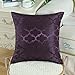 CaliTime Pack of 2 Cushion Covers Throw Pillow Cases Shells for Home Sofa Couch Modern Shining & Dull Contrast Quatrefoil Accent Geometric 20 X 20 Inches Deep Purple