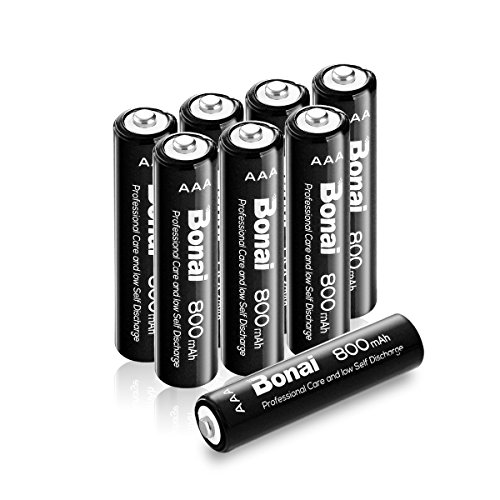 [UL Certificate] Bonai AAA 800mAh Ni-MH Rechargeable Batteries for Flashlight ,Toys, Remote Controls & So On (8 pack)