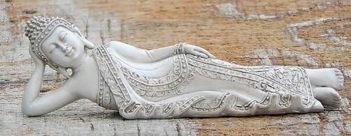 New Rare Find Beautiful Sleeping Buddha - Collector's Choice 9" White Marble Finished