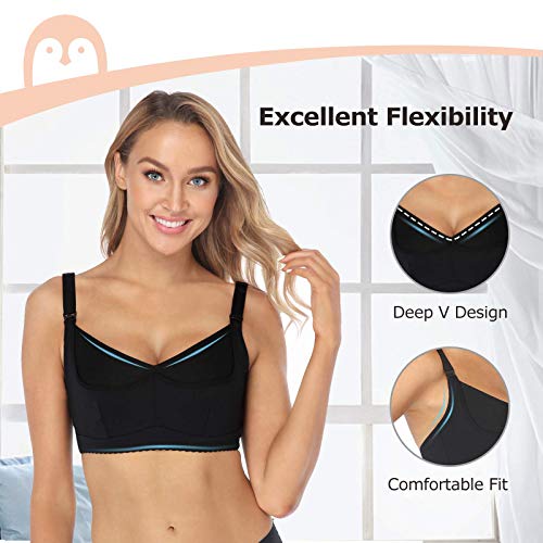 Momcozy Pumping Bras Hand Free for Women, Deep V Breast Pump Bra