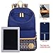 Leaper Casual Canvas Backpack bag Laptop Bag Travel Bag Navy Blue