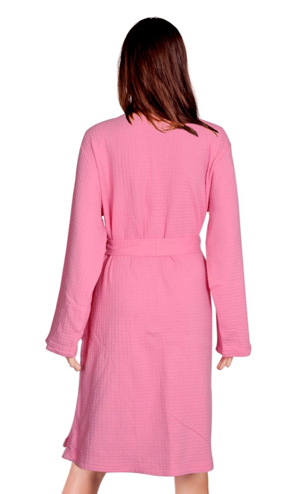 Cece Womens Robe Waffle Spa Bathrobe Lightweight Hotel Sleepwear Pink