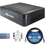 SiliconDust HDTC-2US-M HDHomeRun Extend Dual TV Tuner with H.264 Transcoder Bundle with Blucoil 2-Way TV Coaxial Cable Splitter, 10-FT 1 Gbps Cat5e Cable, and 5-Pack of Reusable Cable Ties