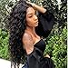 Eayon Hair Brazilian Remy Curly Wigs with Baby Hair Glueless Human Hair Lace Front Wigs for Women 130% Density Natural Color 16 Inches