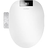 WLJBIDET Toilet Bidet Seat, Instant Warm Water, Self-Cleaning Nozzle, Multiple Spraying Modes, Electric Heated Seat, Warm Air Drying, Soft Closed Lid, Display Screen, Requires Electricity, Elongated