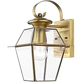 Livex Lighting 2181-01 Westover 1-Light Outdoor Wall Lantern, Antique Brass