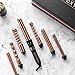 Foxybae 7-in-1 Curling Wand Set - Le’se7en Professional Titanium 7 Interchangeable Curler Set with LCD Display for Temperature Control (Black-Rose Gold)