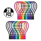 Smart&Cool Silicone Strong Magnetic Cable Ties/Magnetic Twist Ties for Bundling and Organizing, Can Be Used in Many Ways or Just for Fun (10 Colors-20Pack)