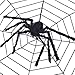 yosager 4Pcs Realistic Giant Spiders Outdoor Halloween Decorations, Huge Hairy Scary Halloween Spider Prop, Black Spooky Spider for Indoor House Outdoor Window Yard Patio Decor (24