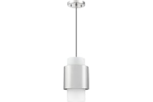 Doraimy Lighting 1 Light Hanging Indoor Kitchen Island Pendant Light 6" Drum Frosted Glass Shade Pendant Ceiling Light Fixtures,Brushed Bronze Finish Modern Farmhouse Dinning Over Sink