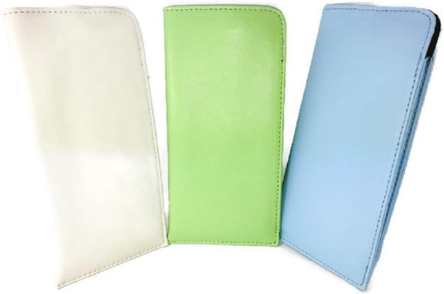 Ladies Slim Slip Soft Touch Spectacle Glasses Case with magnetic top fastening and Felt lining - BABY BLUE