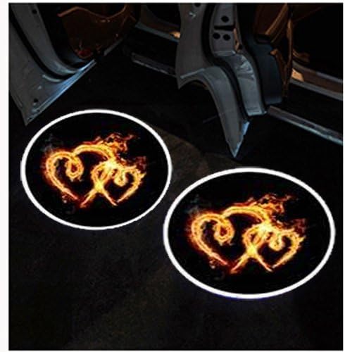 TaiFuMaoYi Car Door LED Lighting Entry Laser Ghost Shadow Projector Welcome Lamp 2pcs - Two hearts Logo