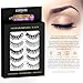 Premium Natural Black Eyelashes Demi Wispies Handmade Natural Cruelty-free Reusable Real Human Hair | x5 Designs Multipack Full Lash Strip Perfect False Light Lash Extension
