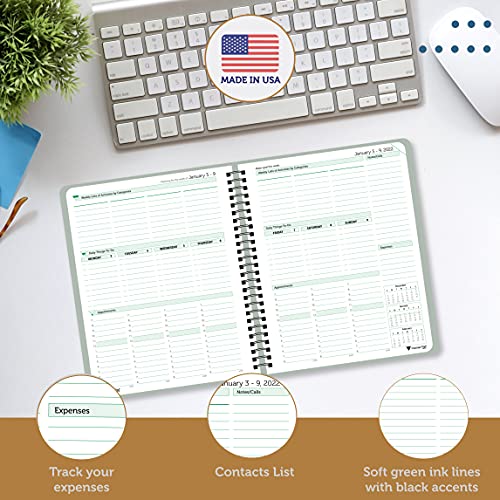 Planner Pad Spiral Bound 3Tier Funnel Down Organizer, January 2022