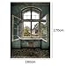 LB Halloween Rustic Old Window Backdrop for Photography 6x9ft Funny Witch Devil Ghost Dress up Vintage Photo Background Customized Vinyl Portrait Photo Shoot Studio Props FG112