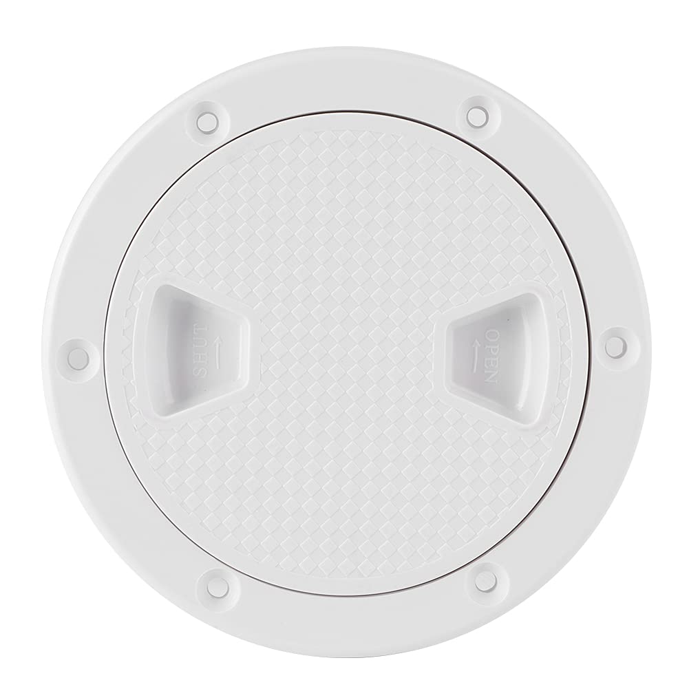 Round Boat Hatch, Qiilu Deck Hatch Cover, Marine ABS Rounded Deck Cover Inspection Hatch Yacht RV Boat Accessories (4 Inch)