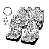 AUTOFAN Zebra Car Seat Covers for Full Set with 2